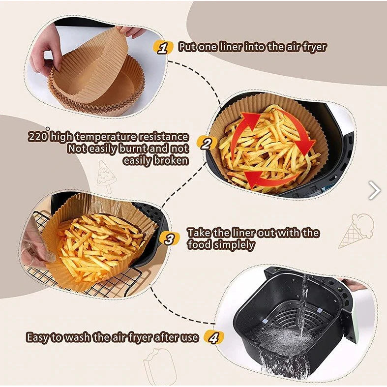 Set 50 Hartii de Copt pentru Friteuza, At Performance, 16 x 4.5 cm, Unica Folosinta, Maro